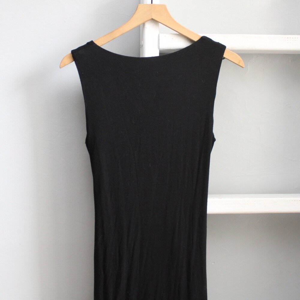 Bailey 44 Aphrodite Black Ruched Tie Sleeveless V-Neckline Maxi Dress Size Small - Picture 5 of 8